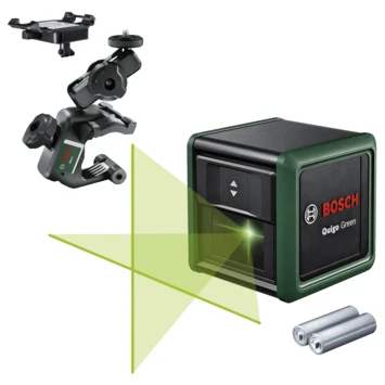 Bosch Kruislijnlaser Quigo Green Incl. Universele Klem MM2 En Adapter Plaat 1 Bosch Kruislijnlaser Quigo Green Incl. Universele Klem MM2 En Adapter Plaat
