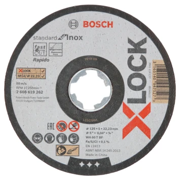 Bosch Prof X-Lock Doorslijpschijf 125mm 1mm 10-dlg 1 Bosch Prof X-Lock Doorslijpschijf 125mm 1mm 10-dlg
