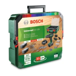 Bosch 18V Accuboormachine UniversalDrill Systeembox Met 241 Accessoires (incl. 2 Accu's 1.5Ah + Lader) -Bosch 123 473